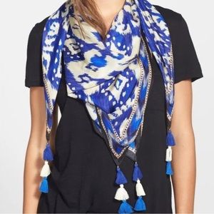 Lucky Brand silk scarf with tassels